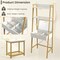 Costway Vanity Table Set Flip Top Mirror Ladder Storage Shelf Cushioned Stool Rustic